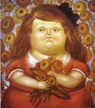  man - Woman with Flowers Fernando Botero